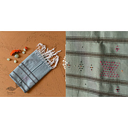 Tangaliya - Handwoven Cotton Stole - Light Blue