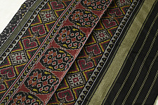 Champa - Chakli . चंपा - चकली | Handwoven Patola Cotton Saree - Black