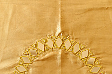 Embroidered Blouse Piece ( Unstitched )  -- Golden / Beige Mirror Work