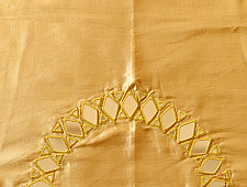 Embroidered Blouse Piece ( Unstitched )  -- Golden / Beige Mirror Work