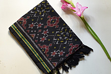 Rasika . रसिका ~ Handloom Patola Cotton Dupatta ~ Black Traditional Patola 