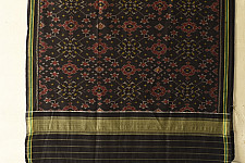 Rasika . रसिका ~ Handloom Patola Cotton Dupatta ~ Black Traditional Patola 