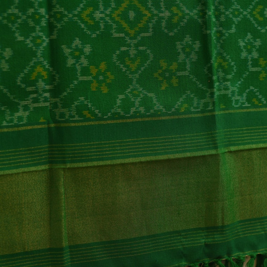 shop Handwoven Woolen Ikat Patola Green Shawl