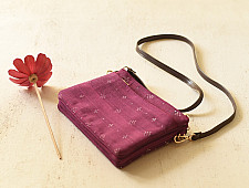 Dots & weaves ~ Tangaliya Multi Pocket Sling Purse - Magenta