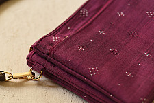 Dots & weaves ~ Tangaliya Multi Pocket Sling Purse - Magenta