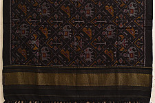 Vasant . वसंत | Handwoven Woolen Ikat Patola Shawl - Black