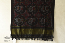 Vasant . वसंत ❄ Handwoven Woolen Ikat Patola Shawl - Black