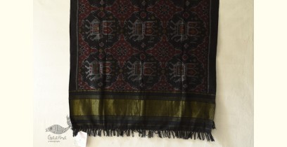 Vasant . वसंत ❄ Handwoven Woolen Ikat Patola Shawl - Black
