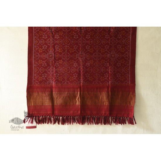 shop handwoven patola woolen Maroon shawl