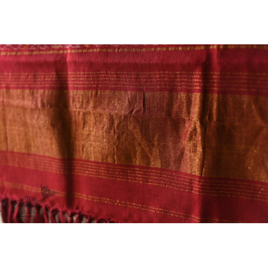 shop handwoven patola woolen Maroon shawl