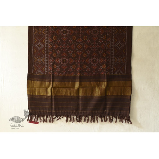 shop handwoven patola woolen Brown shawl