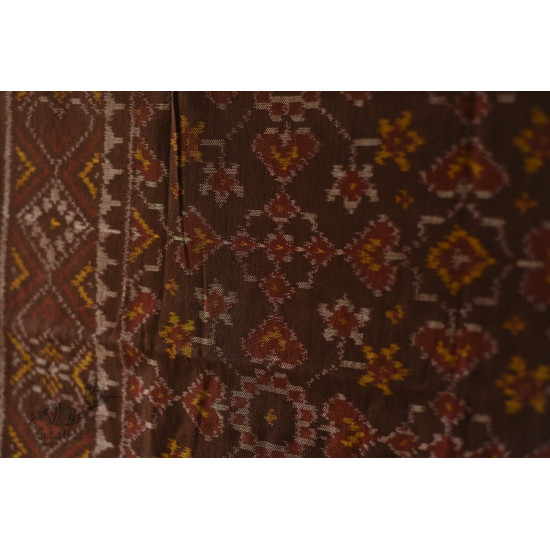 shop handwoven patola woolen Brown shawl