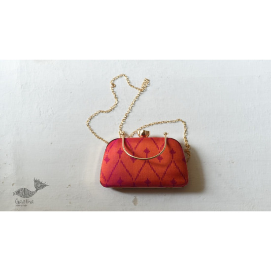 shop handmade Patola Silk Orange Purse / Sling purple Bag 