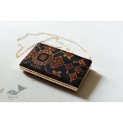 A pocket full of joy ✧ Patola Silk Clip Clutch / Sling Handbag - Black