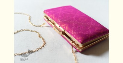 A pocket full of joy ✧ Patola Silk Clip Clutch / Sling Handbag - Pink
