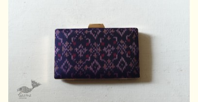 A pocket full of joy ✧ Patola Silk Clip Clutch / Sling Handbag - Dark Blue