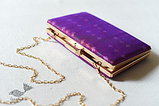 A pocket full of joy ✧ Patola Silk Clip Clutch / Sling Handbag - Purple