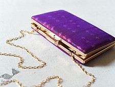 A pocket full of joy ✧ Patola Silk Clip Clutch / Sling Handbag - Purple