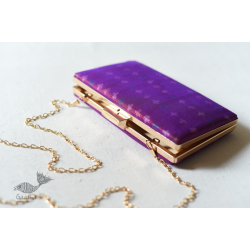 A pocket full of joy ✧ Patola Silk Clip Clutch / Sling Handbag - Purple