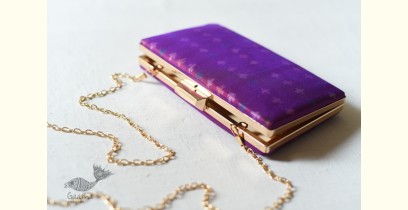 A pocket full of joy ✧ Patola Silk Clip Clutch / Sling Handbag - Purple