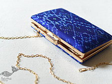 A pocket full of joy ✧ Patola Silk Clip Clutch / Sling Handbag - Royal Blue