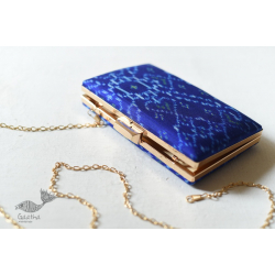 A pocket full of joy ✧ Patola Silk Clip Clutch / Sling Handbag - Royal Blue