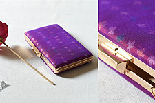 A pocket full of joy ✧ Patola Silk Clip Clutch / Sling Handbag - Purple