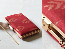 A pocket full of joy ✧ Patola Silk Clip Clutch / Sling Handbag - Red