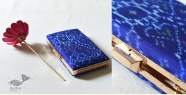 A pocket full of joy ✧ Patola Silk Clip Clutch / Sling Handbag - Royal Blue