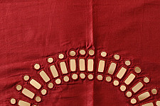 Embroidered Blouse Piece ( Unstitched ) - Maroon Mirror Work