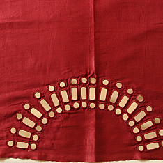 Embroidered Blouse Piece ( Unstitched ) - Maroon Mirror Work