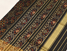 Champa - Chakli . चंपा - चकली ~ Silk Patola Saree - Black