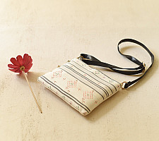 Dots & weaves ~ Tangaliya Purse / Sling Bag - Off White
