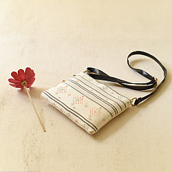 Dots & weaves ~ Tangaliya Purse / Sling Bag - Off White