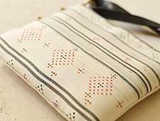 Dots & weaves ~ Tangaliya Purse / Sling Bag - Off White