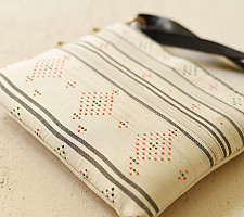 Dots & weaves ~ Tangaliya Purse / Sling Bag - Off White