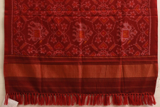 Vasant . वसंत | Handwoven Woolen Ikat Patola Shawl - Red