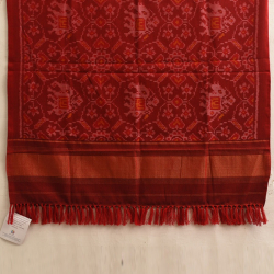 Vasant . वसंत | Handwoven Woolen Ikat Patola Shawl - Red