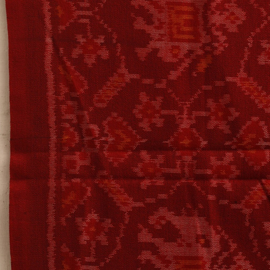 shop Handwoven Woolen Ikat Patola Shawl - Red