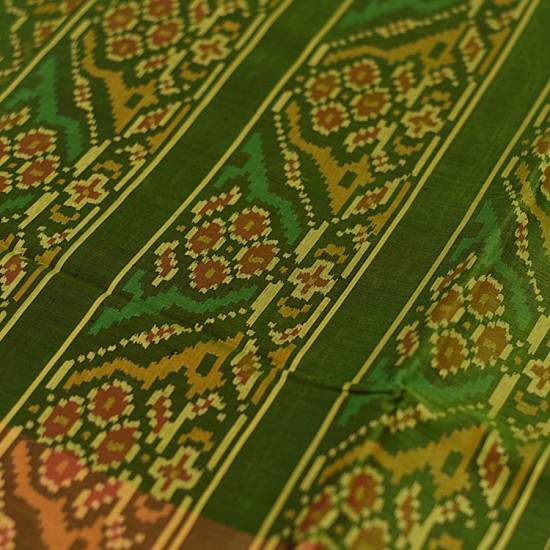 shop Patola Silk Handwoven Green saree