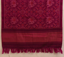 Vasant . वसंत | Handwoven Woolen - Patola Shawl Rani Pink