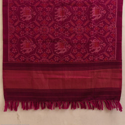 Vasant . वसंत | Handwoven Woolen - Patola Shawl Rani Pink