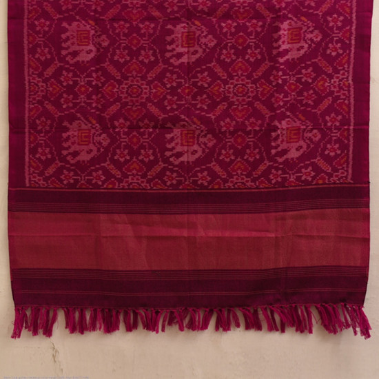 shop Handwoven Woolen - Patola Shawl Rani Pink