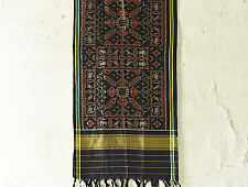 Rasika . रसिका ~ Handloom Patola Silk Cotton Stole - Black