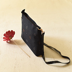 Dots & weaves ~ Tangaliya Sling Bag | Black