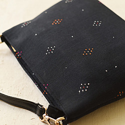 Dots & weaves ~ Tangaliya Sling Bag | Black