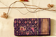 चंपा - चकली ⁂ Narikunj Traditional Patola Silk Saree| Purple