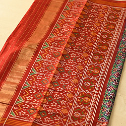 चंपा - चकली ⁂ Wedding Patola Silk Saree |  Double Ikat | Red & Green