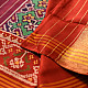 shop Handwoven Patola Silk Saree - Red & Green Double Ikat Patola