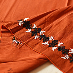 Embroidered Blouse Piece ( Unstitched )  - Cotton + Silk 